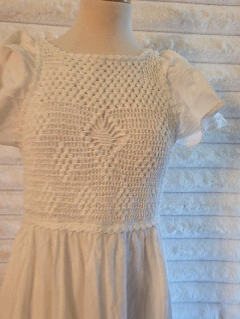 Zara White Smocked Backless Maxi Dress Size L - Picture 5 of 13